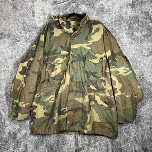 Camo Parka Jacket Mens 54 Green Hooded Canvas Hunting Outdoor Workwear Army